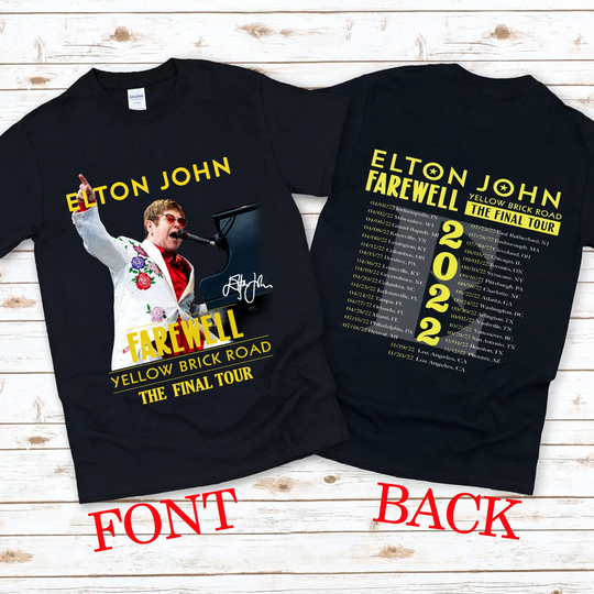 Elton John Farewell Tour Yellow Brick Road The Final Tour 2022 T-Shirt