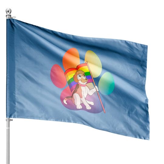 Pride Puppy House Flags