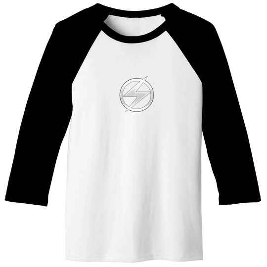 Wally West Rebirth Silver Chrome Lightning Bolt Logo Cosplay - Flash - Baseball Tees