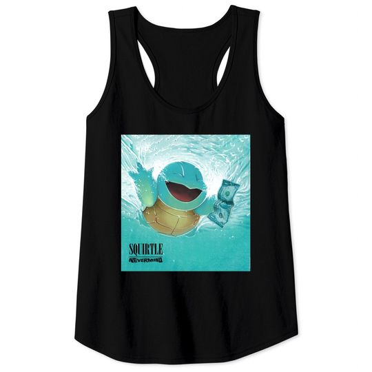 Squirtle x Nirvana Nevermind Fanart Tank Tops, PKM Tank Tops, Nirvana Tank Tops