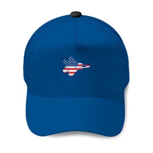 F-22 Raptor Fighter Jet Airplane American Flag F22 Baseball Caps