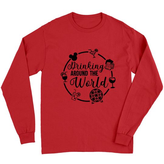 Drinking around the world Racerback Tank Top, Drinking around the world Long Sleeves, Disney inspired Long Sleeves, Drinking disney Long Sleeves