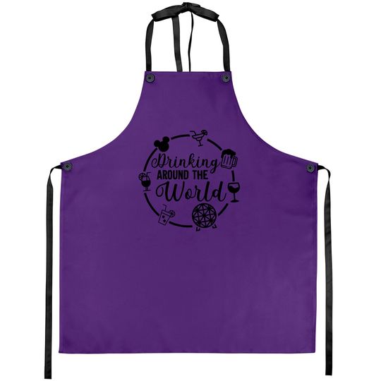 Drinking around the world Racerback Tank Top, Drinking around the world Aprons, Disney inspired Aprons, Drinking disney Aprons