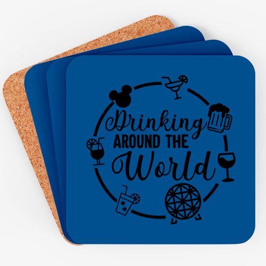 Drinking around the world Racerback Tank Top, Drinking around the world Coasters, Disney inspired Coasters, Drinking disney Coasters