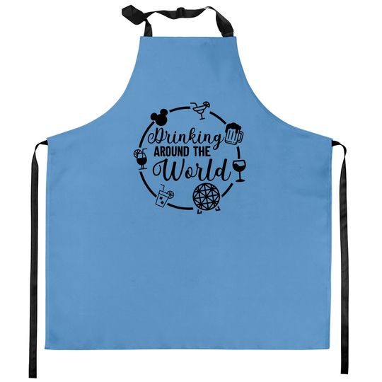 Drinking around the world Racerback Tank Top, Drinking around the world Kitchen Aprons, Disney inspired Kitchen Aprons, Drinking disney Kitchen Aprons