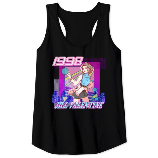 Resident Evil Vaporwave Jill Valentine - Resident Evil - Tank Tops