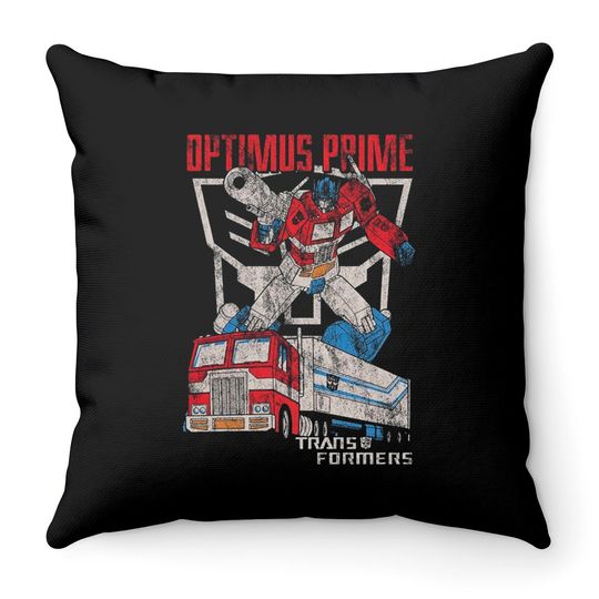 Transformers Optimus Prime Vintage Autobots Throw Pillow Throw Pillows
