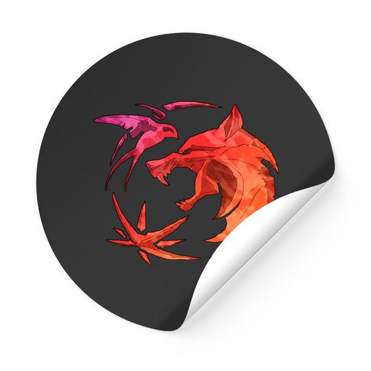 Discover The Witcher Emblem - red variant - Witcher - Stickers