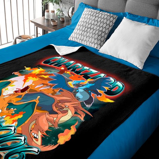 Vintage Charizard Fire-Flying-Dragon Baby Blankets, PKM Baby Blankets
