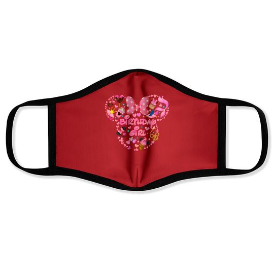 Minnie Birthday,Disney Birthday Girl,Magic Kingdom,Minnie mouse ears, Face Masks