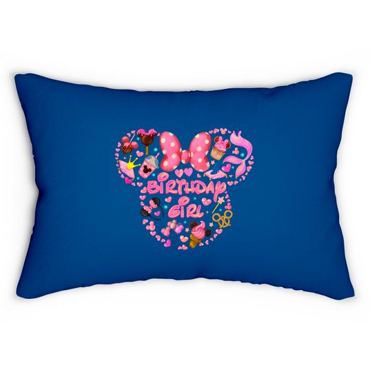 Minnie Birthday,Disney Birthday Girl,Magic Kingdom,Minnie mouse ears, Lumbar Pillows