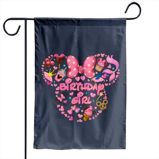 Minnie Birthday,Disney Birthday Girl,Magic Kingdom,Minnie mouse ears, Garden Flags