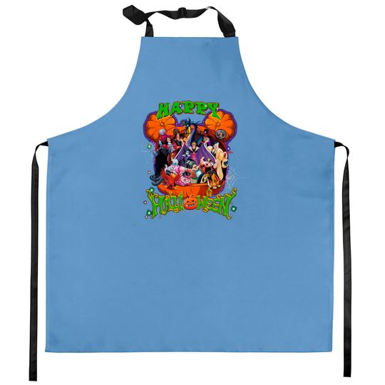 Happy Halloween Disney Villains Kitchen Aprons
