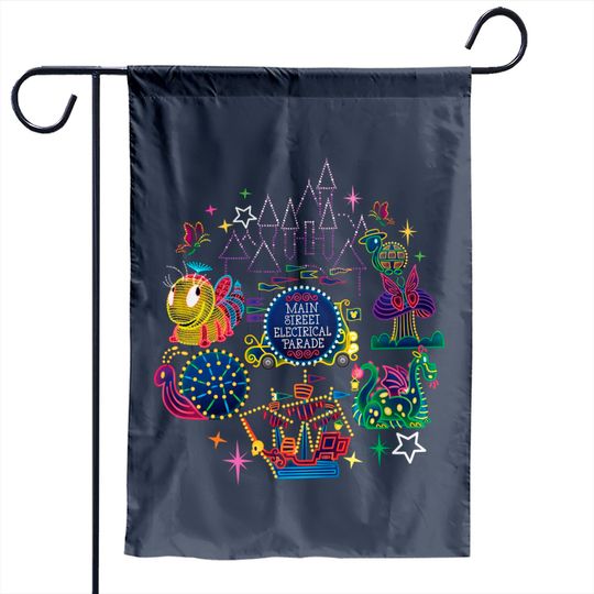 Main Street Electrical Parade Garden Flags, Disney Family Vacation Garden Flags