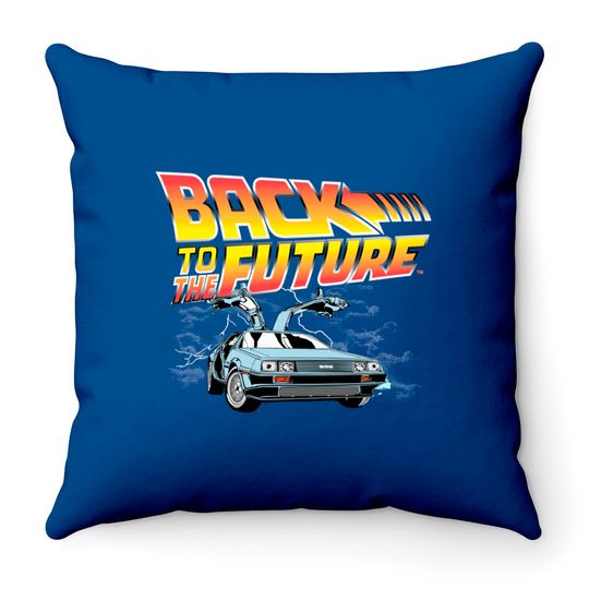 Back to the future Throw Pillows Throw Pillow