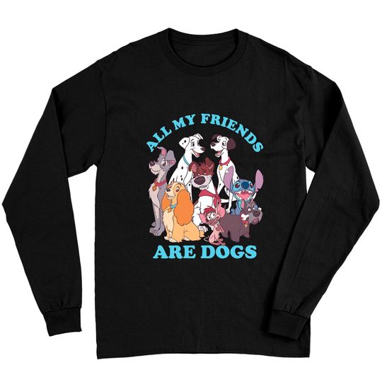 Disney Women's Classic Multi Franchise Dog Friends Long Sleeves