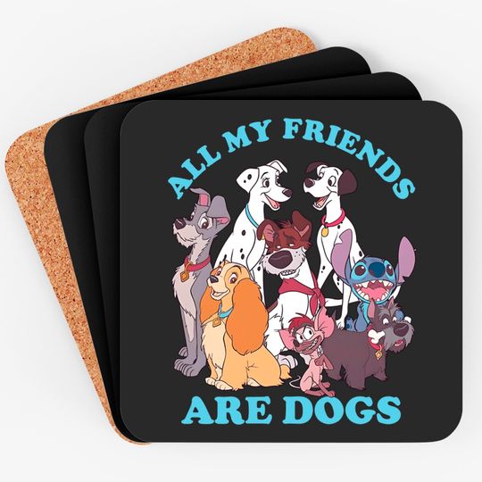 Disney Women's Classic Multi Franchise Dog Friends Coasters