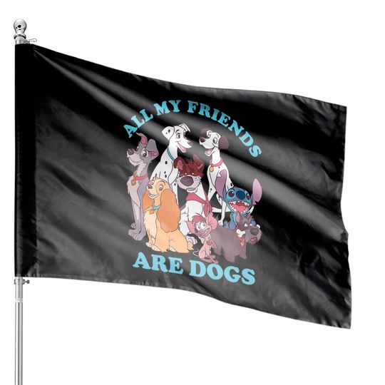 Disney Women's Classic Multi Franchise Dog Friends House Flags
