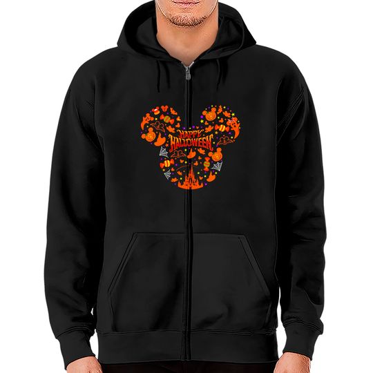 Discover Mickey Head Disney Halloween Zip Hoodies