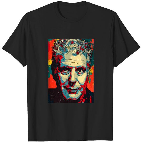 Bourdain Painting Color - Anthony Bourdain - T-Shirt