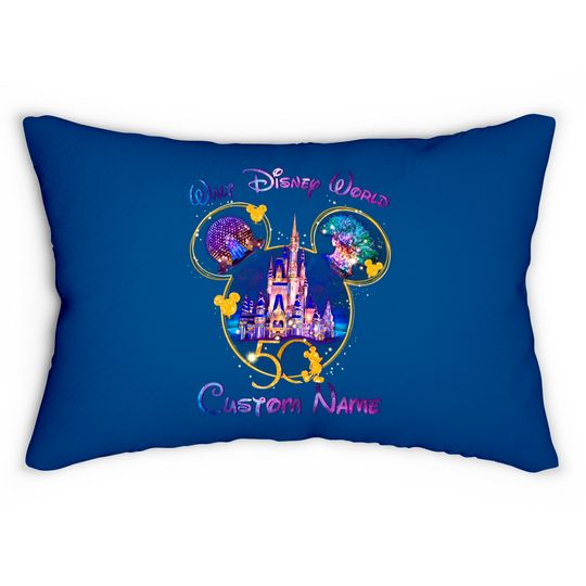 Personalized Disney 50th Anniversary Family Trip Matching Lumbar Pillow, Disney Trip 2022 Lumbar Pillows