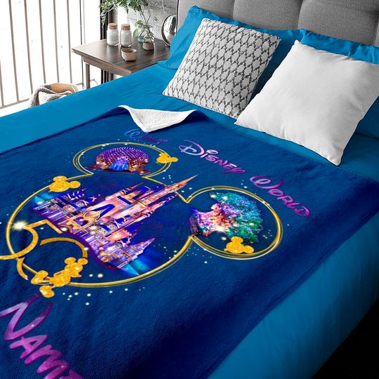 Personalized Disney 50th Anniversary Family Trip Matching Baby Blanket, Disney Trip 2022 Baby Blankets