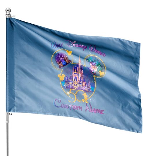 Personalized Disney 50th Anniversary Family Trip Matching House Flag, Disney Trip 2022 House Flags