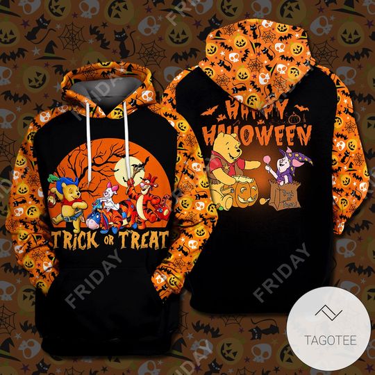 Disney  Winnie Pooh Trick Or Treat Happy Halloween 3D Hoodie