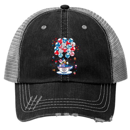 Daisy and Donald Duck 4th July Disney Balloon Trucker Hats