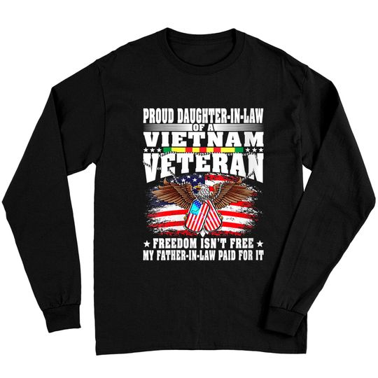 Womens Proud Daughter-In-Law Of Vietnam Veteran Freedom Isn't fr€€ V-Neck Long Sleeves