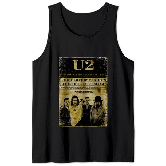 U2 Joshua Tree Poster 80s Tank Tops