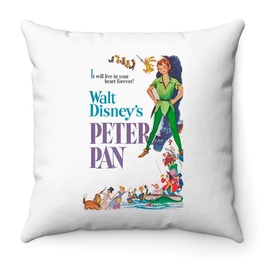 Peter Pan Throw Pillows, Vintage Peter Pan, Disney Throw Pillows, Vintage Disney Throw Pillows
