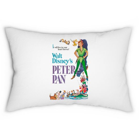 Peter Pan Lumbar Pillows, Vintage Peter Pan, Disney Lumbar Pillows, Vintage Disney Lumbar Pillows