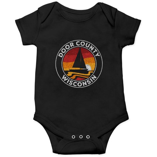Door County Wisconsin Vintage Sailboat 70S Retro S Onesies