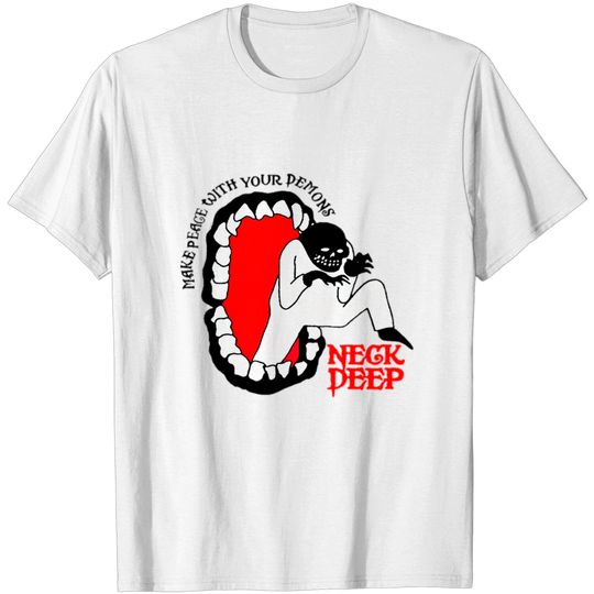 Neck Deep Merch Peace Demons Grey T shirt T-shirt