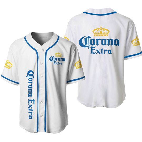 White Corona Extra Beer Baseball Jersey
