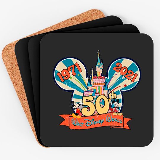 Vintage Disney World 50th Anniversary, WDW Disney 50 Magical Years Coasters