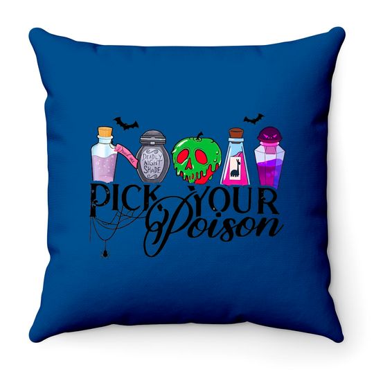Pick Your Poison Throw Pillows, Disney Villain Throw Pillows, Kuzco Poison Throw Pillows