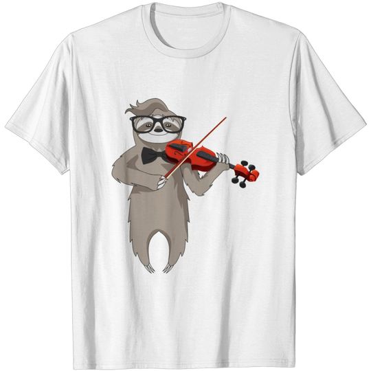 Funny Sloth Violin T Shirt Long Sleeve T-shirt