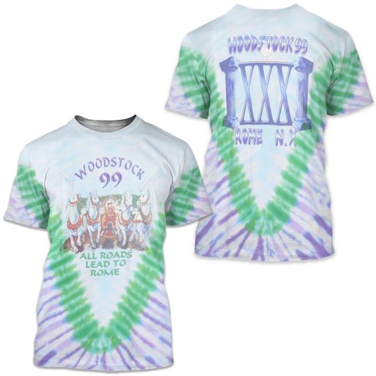 vintage 1999 Woodstock All Roads Lead To Rome Shirt