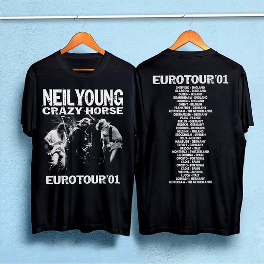 Discover Vintage 2001 Neil Young Crazy Horse Euro Tour T-Shirt