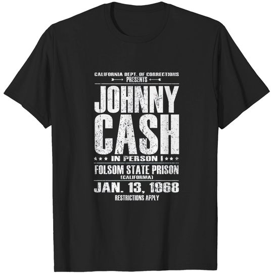 Johnny Cash Live At Folsom Prison Inspired Concert Poster - Johnny Cash - T-Shirt