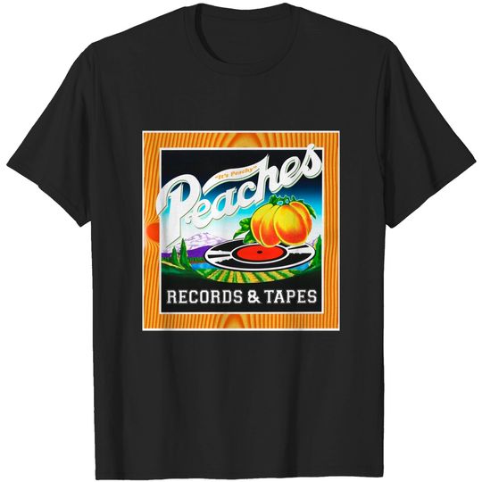 Peaches Records & Tapes Vintage Style RINGER Adult T-shirt