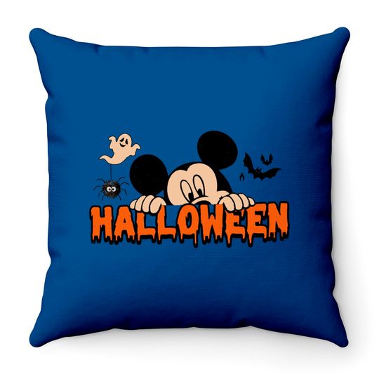 Disney Halloween Retro Colors Throw Pillows