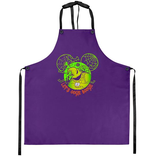 Let's Oogie Boogie Mickey Ear Halloween party Disneyland Aprons