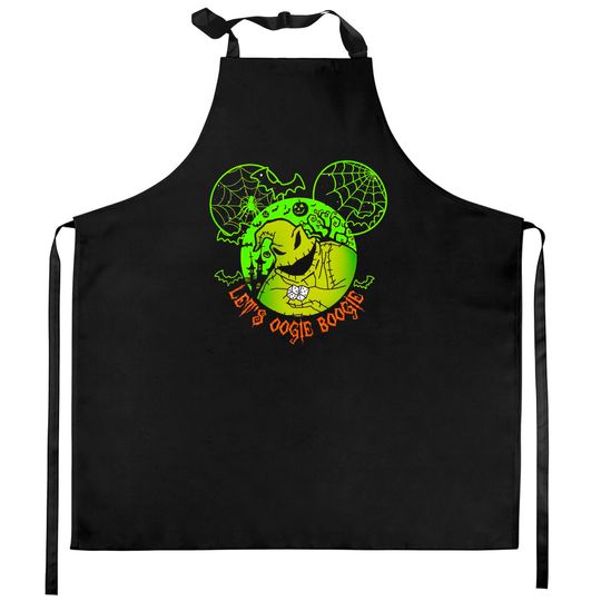Let's Oogie Boogie Mickey Ear Halloween party Disneyland Kitchen Aprons