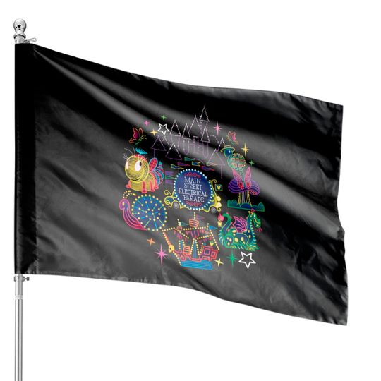 Main Street Electrical Parade House Flags, Disney Family Vacation House Flags
