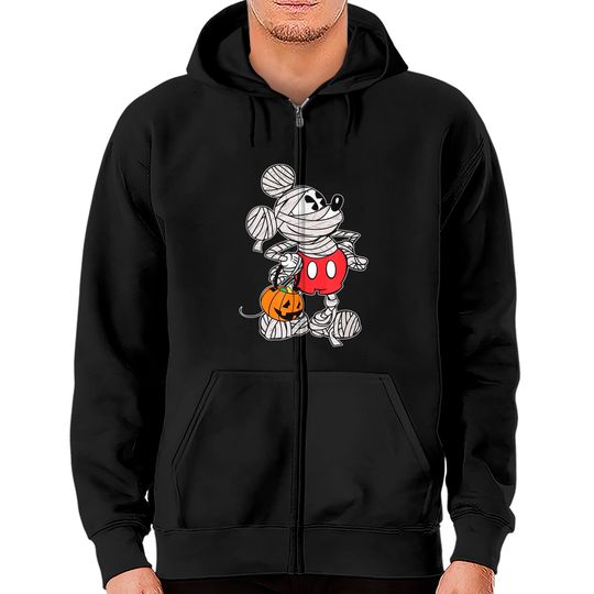 Mickey Mouse Mummy Halloween Disney Funny Vintage Unisex Zip Hoodies