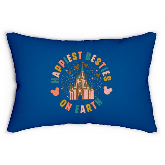 Discover Happiest Besties on Earth Lumbar Pillow, Disney Besties Lumbar Pillows, Disney Balloon Lumbar Pillow