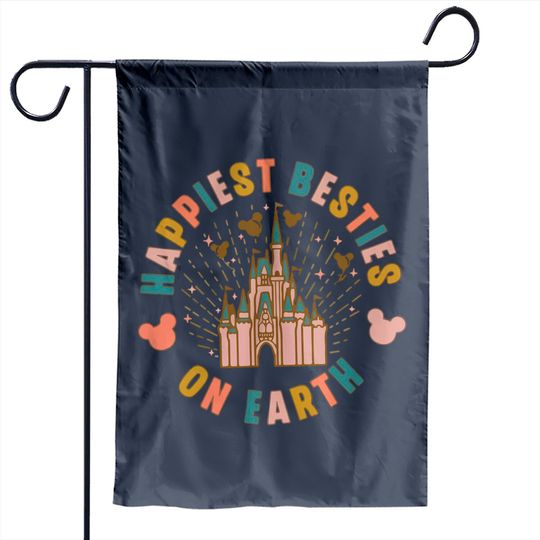 Happiest Besties on Earth Garden Flag, Disney Besties Garden Flags, Disney Balloon Garden Flag